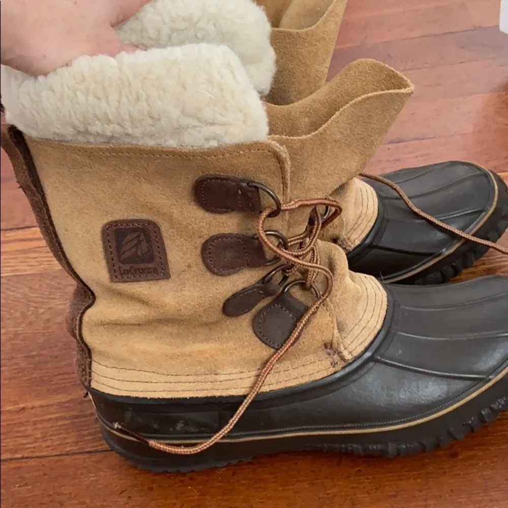 VTG Lacrosse brown leather winter duck boots